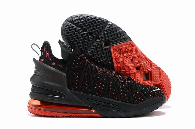 Nike Lebron 18 Men's Basketball Shoes Black Red-07